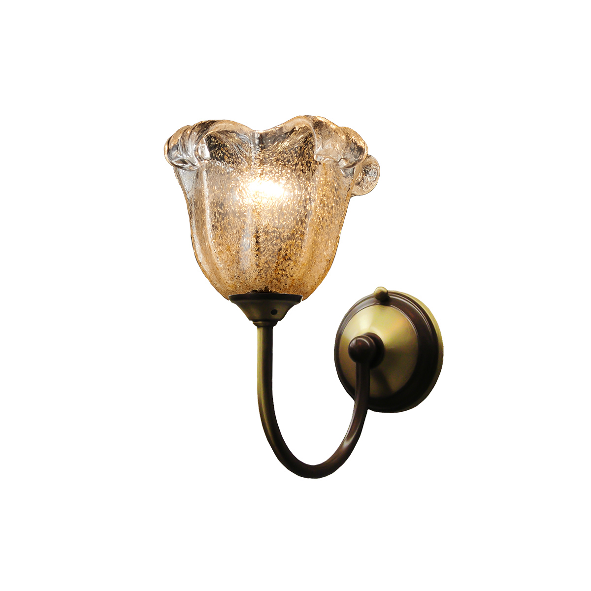 Κλασική απλίκα με μελί κρύσταλλο Μουράνο ΝΑΞΟΣ-1 classic wall lamp with amber Murano crystal