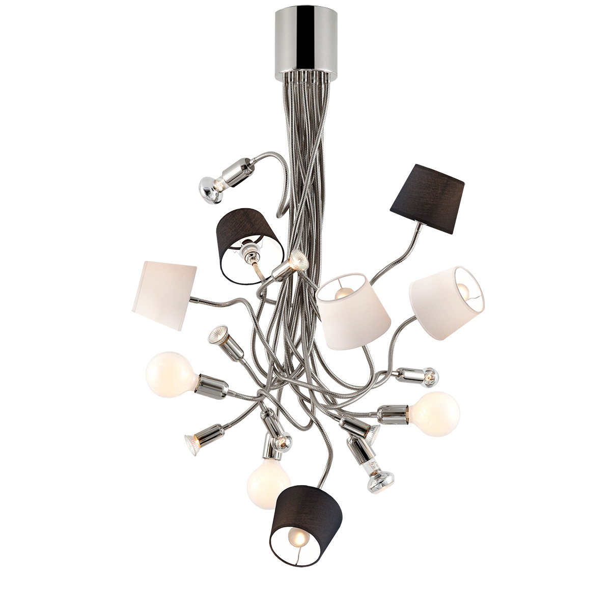 Μοντέρνο 17φωτο φωτιστικό με καπέλα FLEX modern 17-bulb chandelier with shades