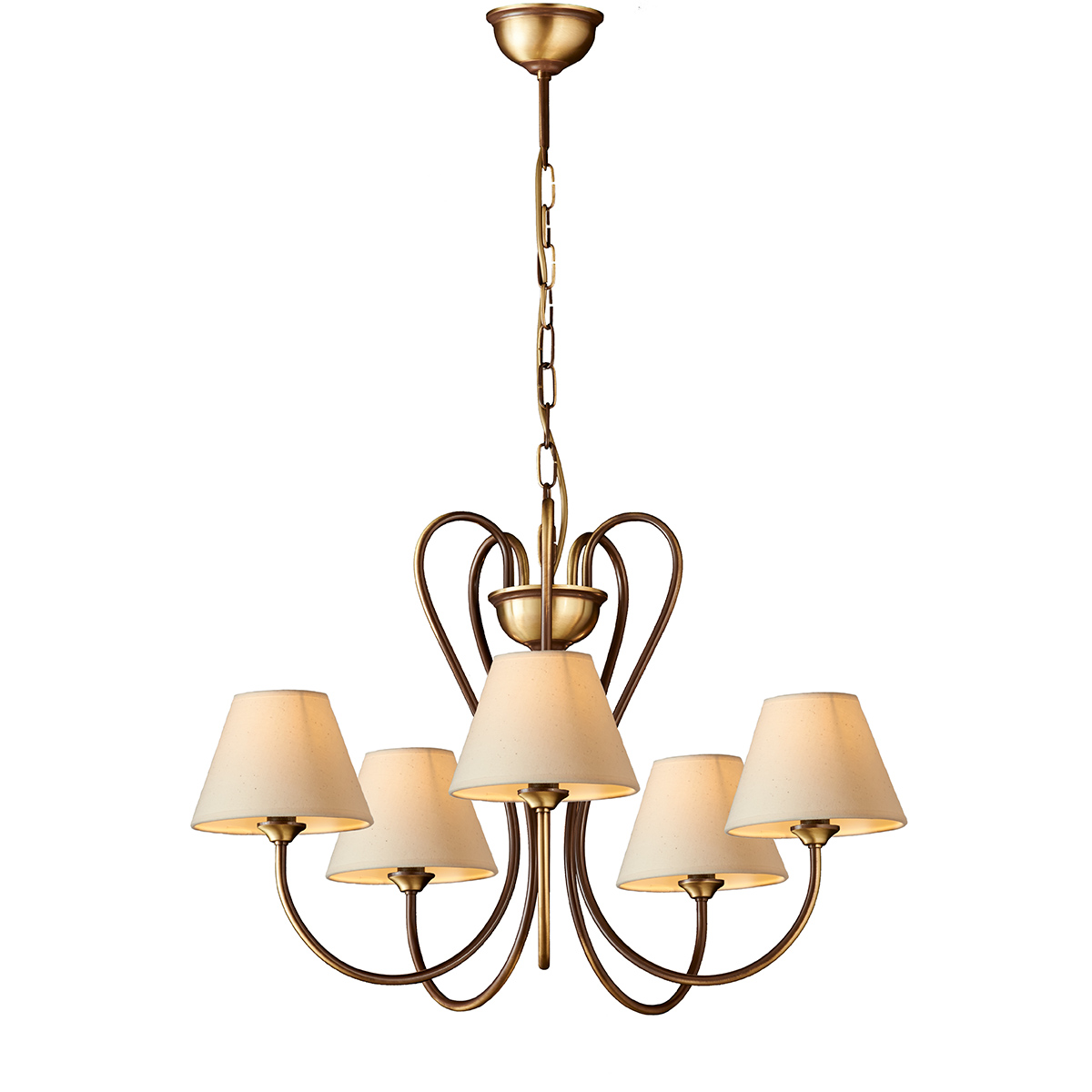 Κλασικό πολύφωτο με καπέλα ΝΑΞΟΣ-1 5-bulb chandelier with lamp shades