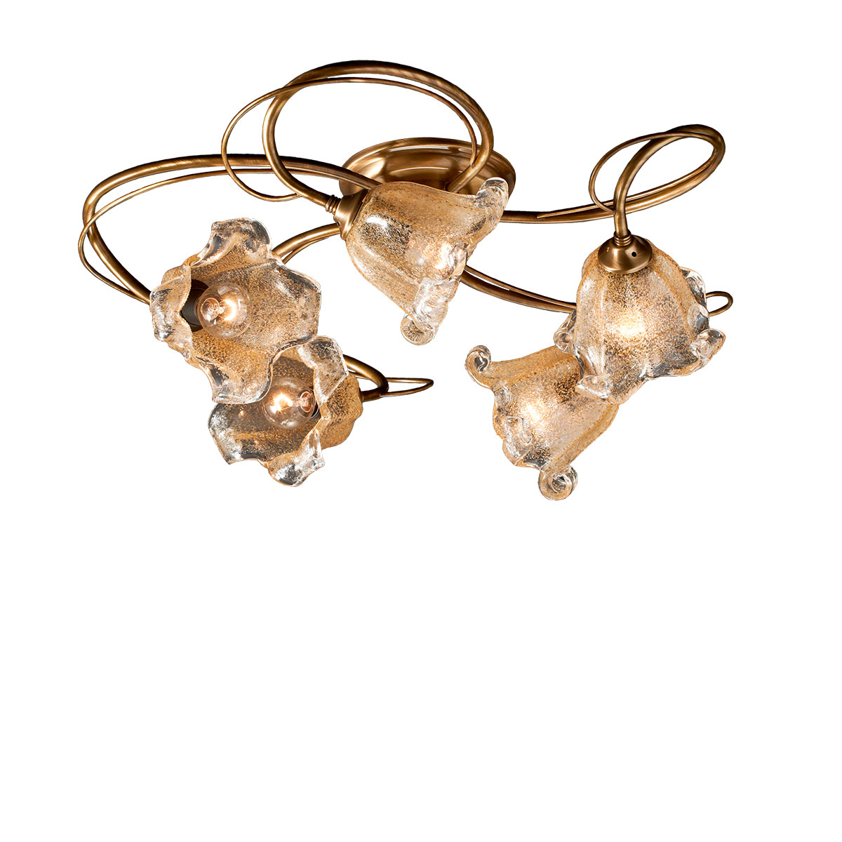 Φωτιστικό οροφής με κρύσταλλα Murano ΝΥΜΦΑΙΟ classic 5-bulb ceiling lamp with Murano crystals