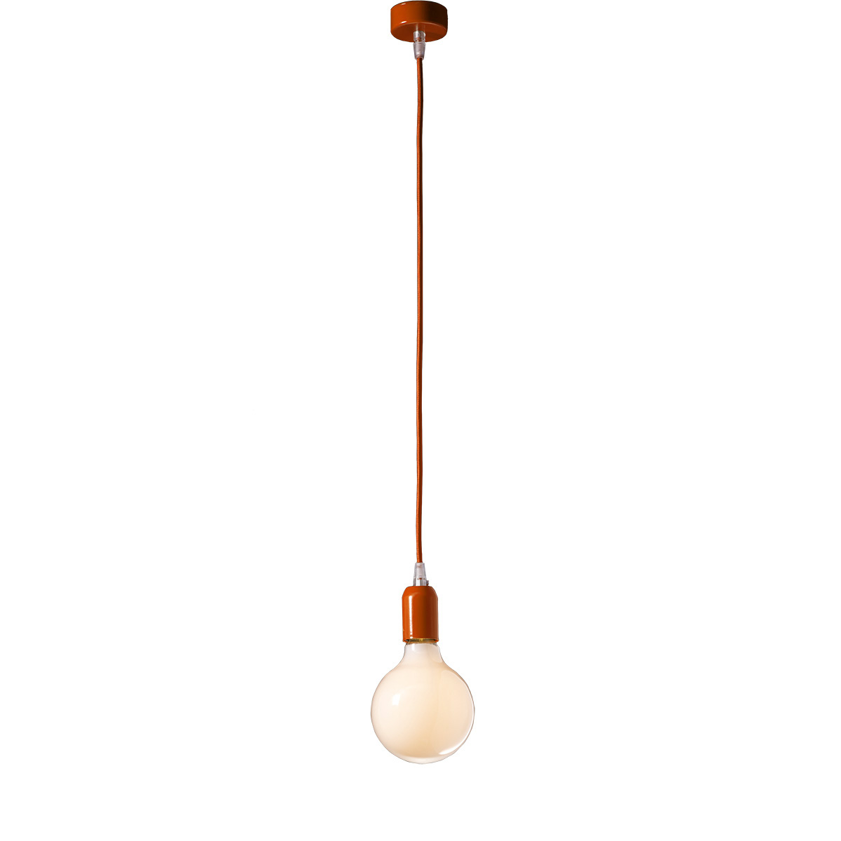 Μοντέρνο πορτοκαλί μονόφωτο ΚΑΛΩΔΙΑ modern orange suspension lamp