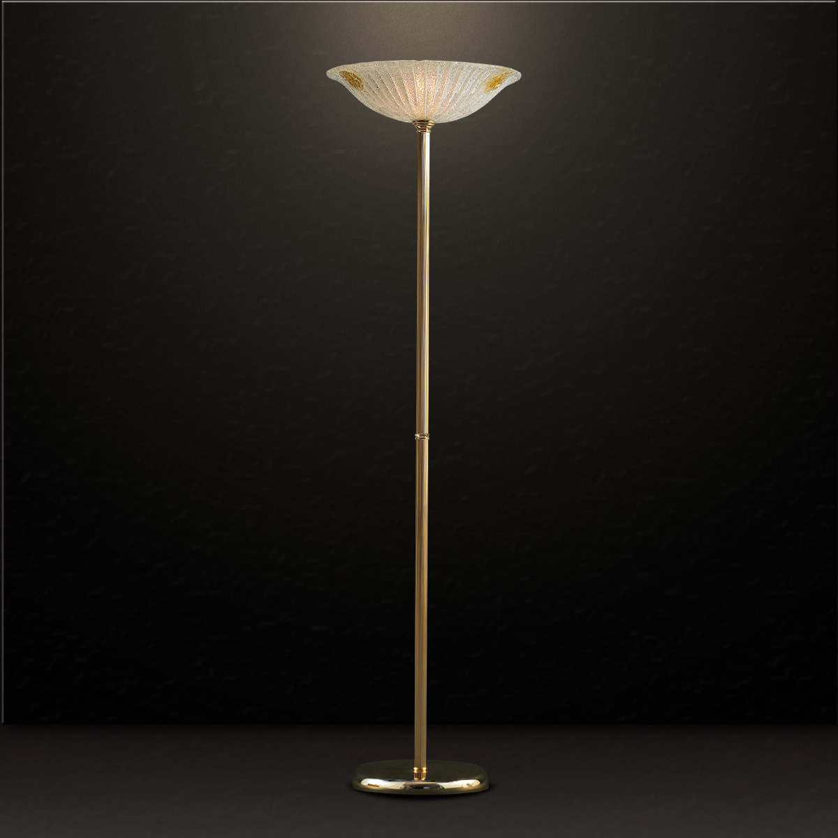 Κλασικό επιδαπέδιο φωτιστικό με κρύσταλλο Μουράνο ΦΥΛΛΟ classic Murano crystal floor lamp