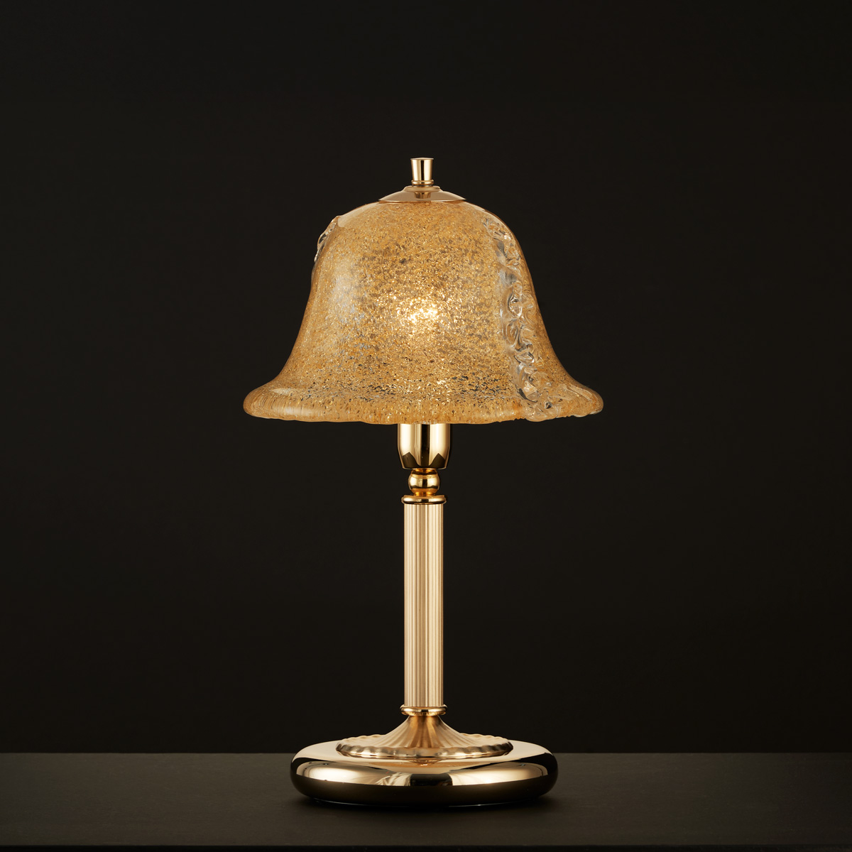 Πορτατίφ μπρούτζινο με κρύσταλλο Μουράνο BELLA brass table lamp handmade Murano crystal