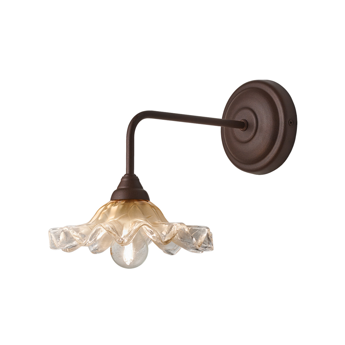 Φωτιστικό απλίκα με μελί γυαλί ΣΥΡΟΣ wall bracket with amber glass shade