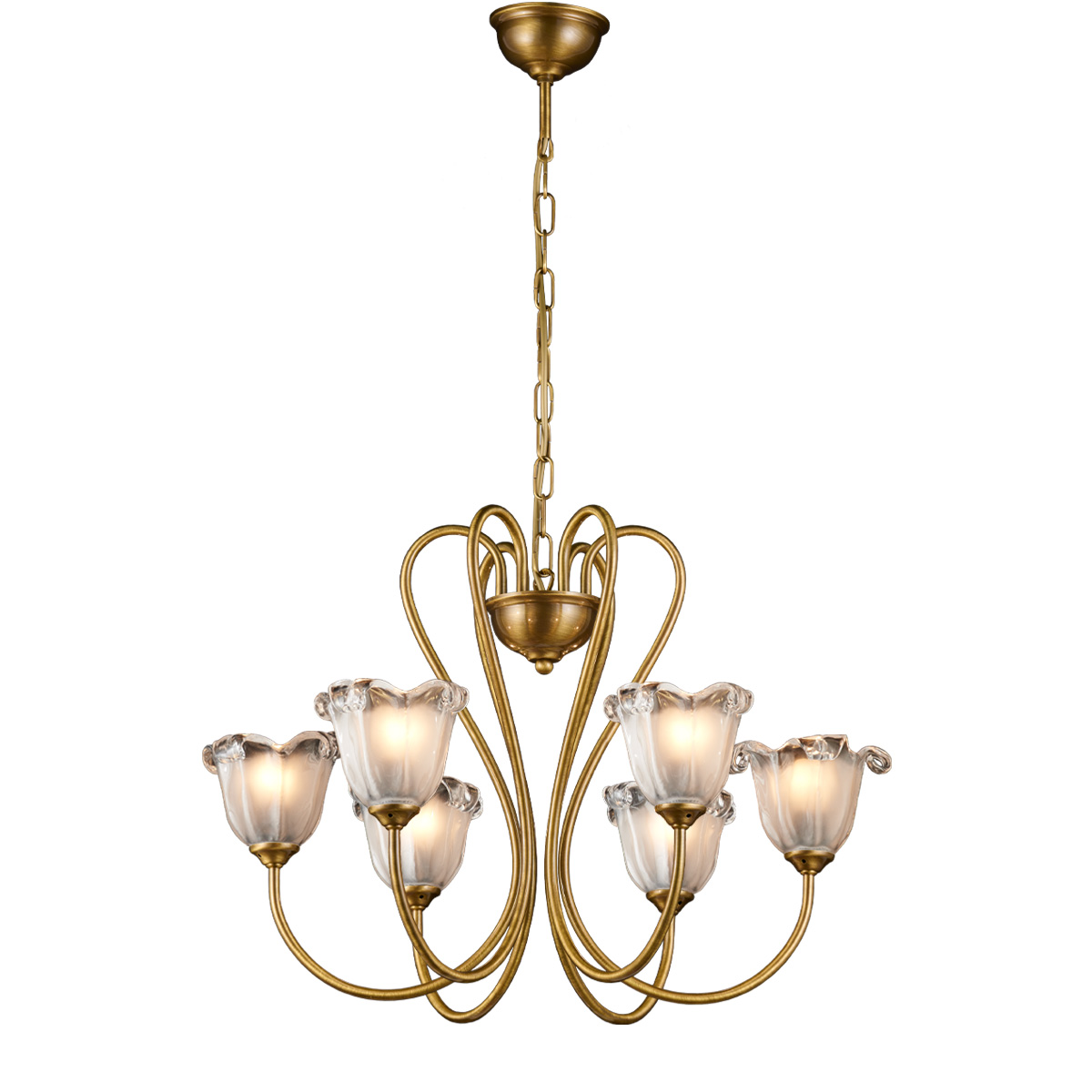 Μπρούντζινο πολύφωτο με κρύσταλλα Μουράνο ΝΑΞΟΣ-1 bronze chandelier with Murano crystals