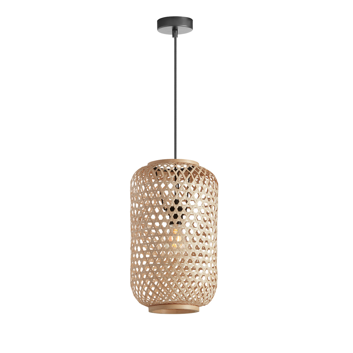 Κρεμαστό ψάθινο μονόφωτο INDIA Natural matting suspension lamp