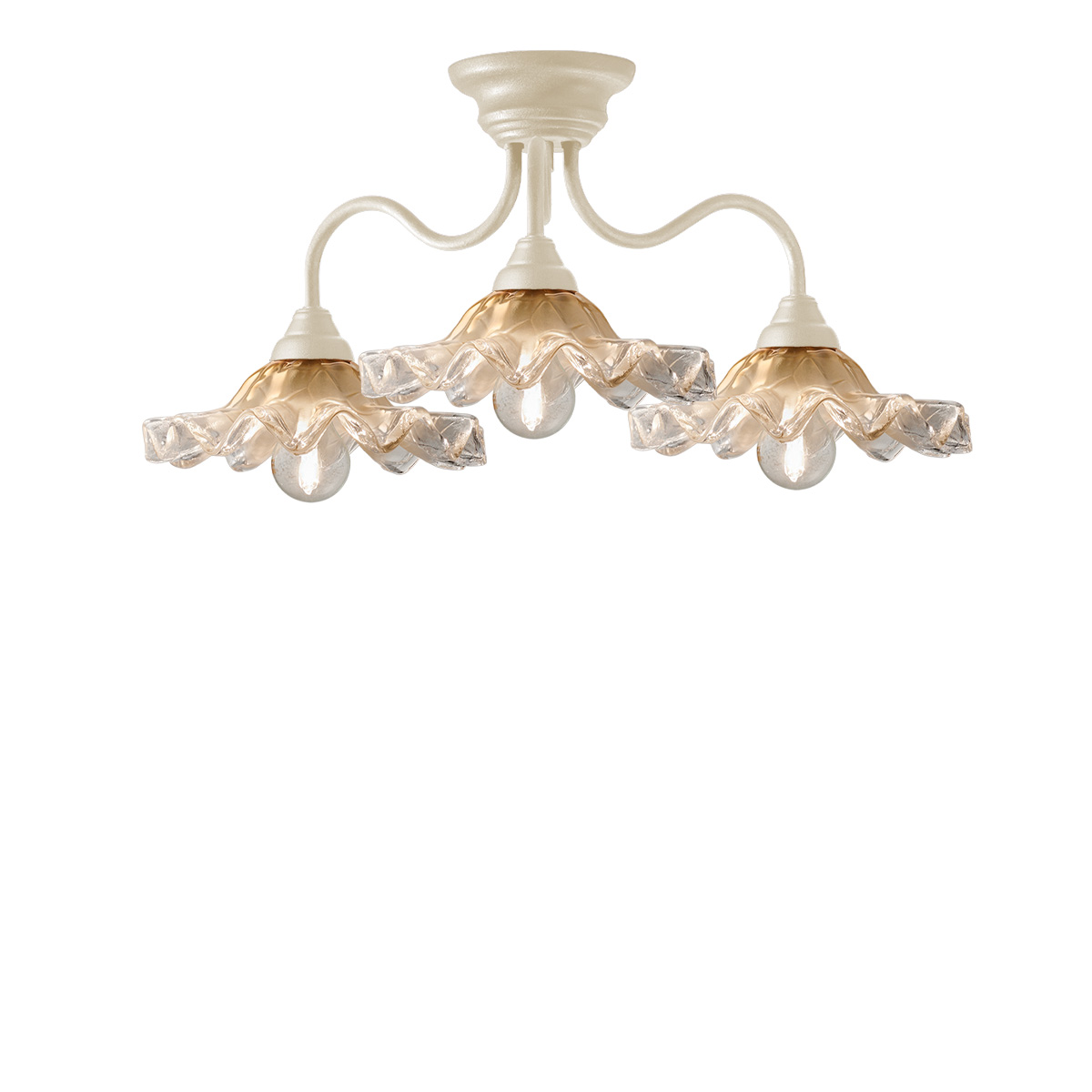 Χειροποίητο φωτιστικό οροφής με γυαλιά Μουράνο ΣΥΡΟΣ handmade ceiling lamp with Murano glass