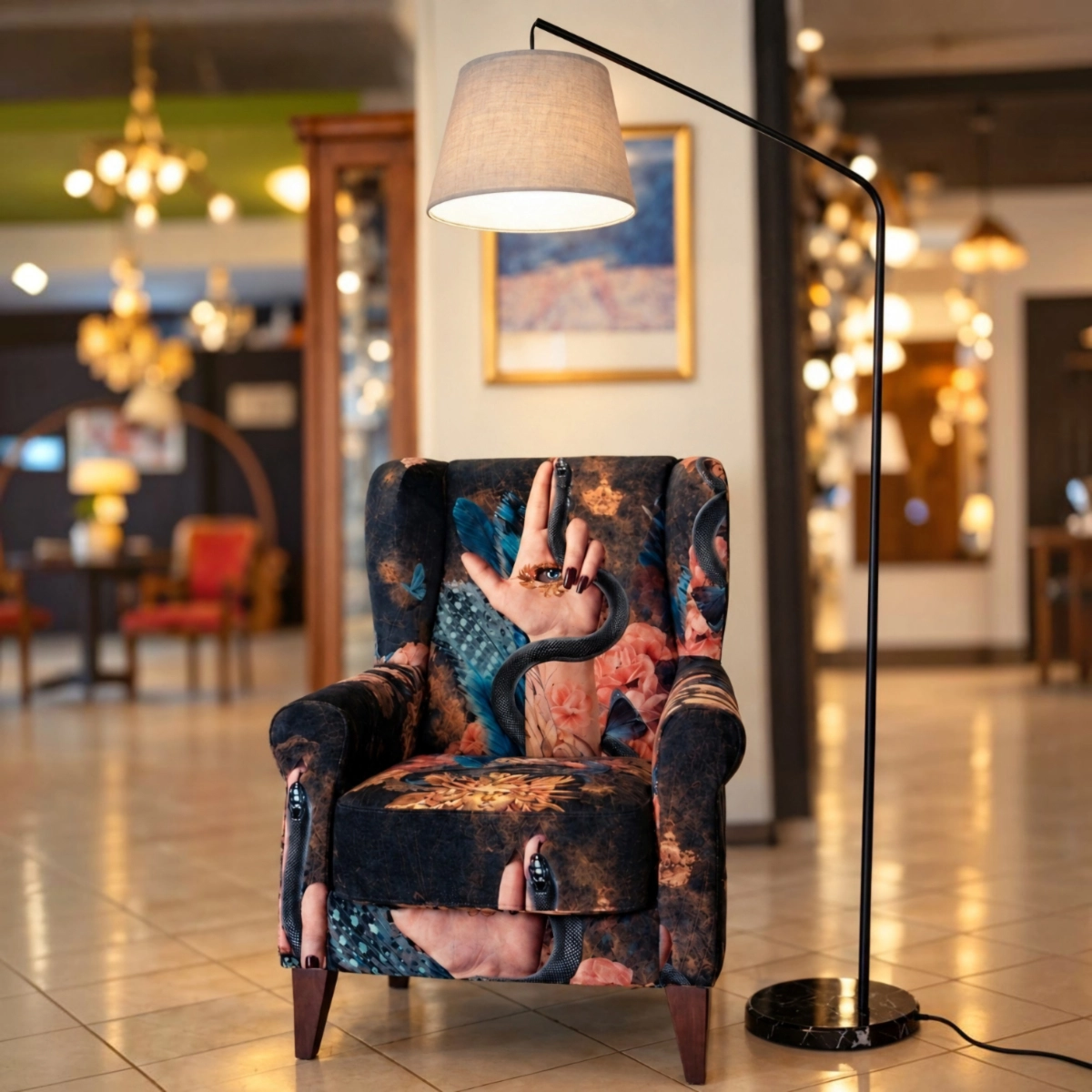 Αναπαυτική νεοκλασική πολυθρόνα OSCAR classic wingchair