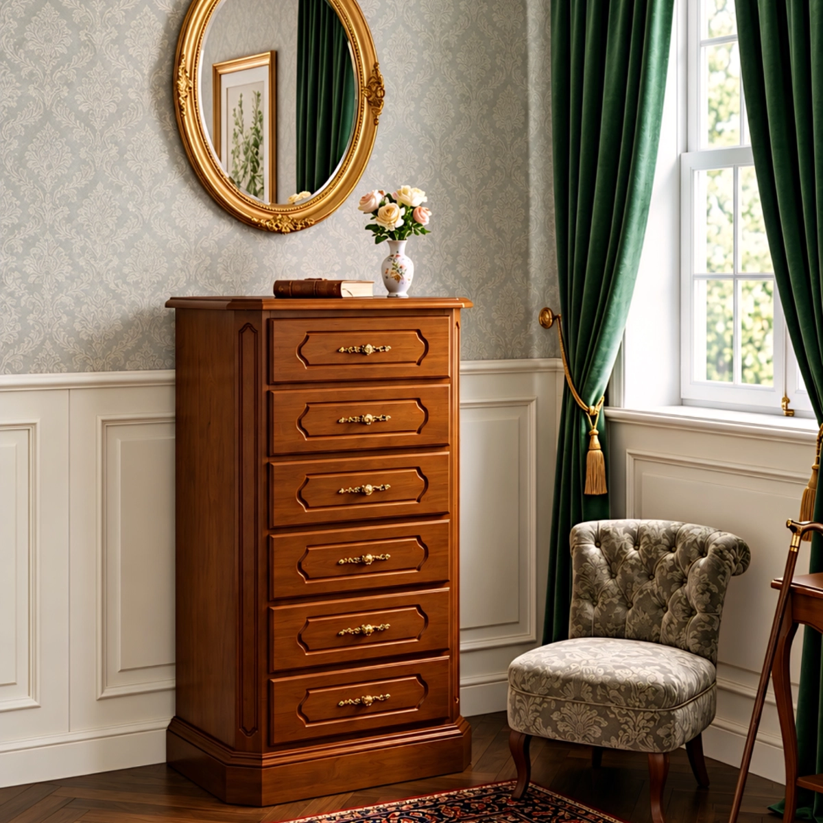 Κλασική συρταριέρα με έξι συρτάρια Classic 6-drawer chest